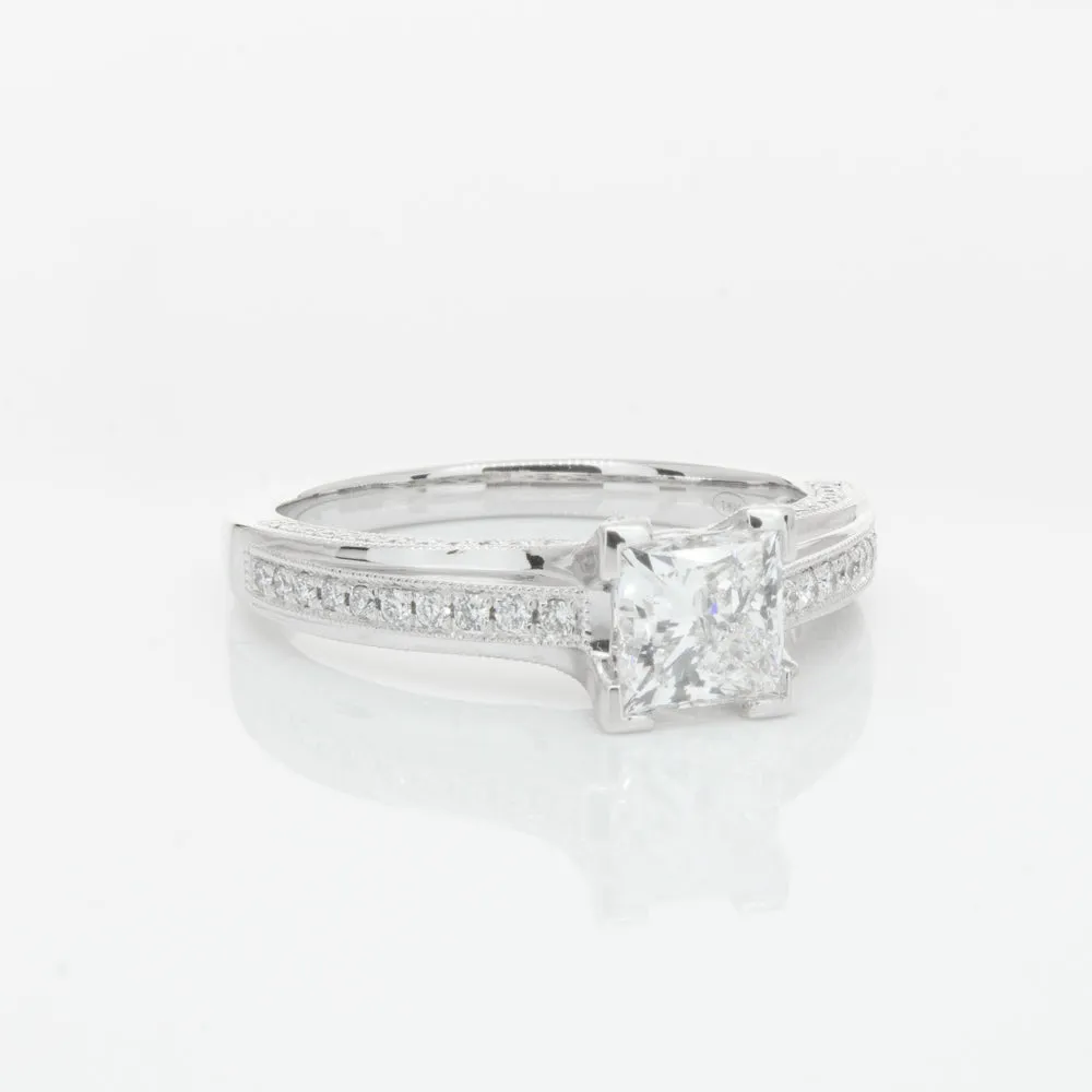 18ct White Gold 1.00ct Princess Cut Diamond Ring