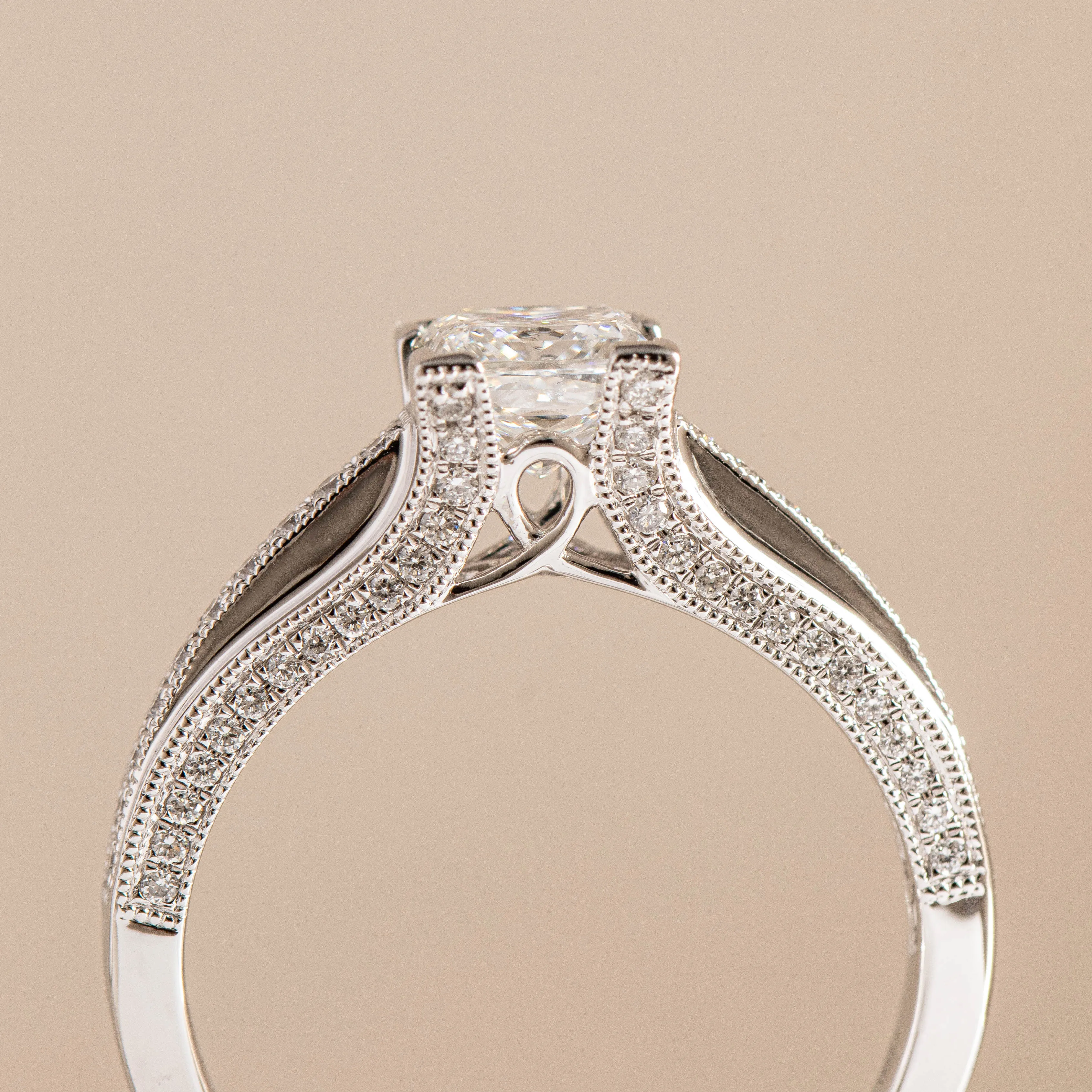 18ct White Gold 1.00ct Princess Cut Diamond Ring