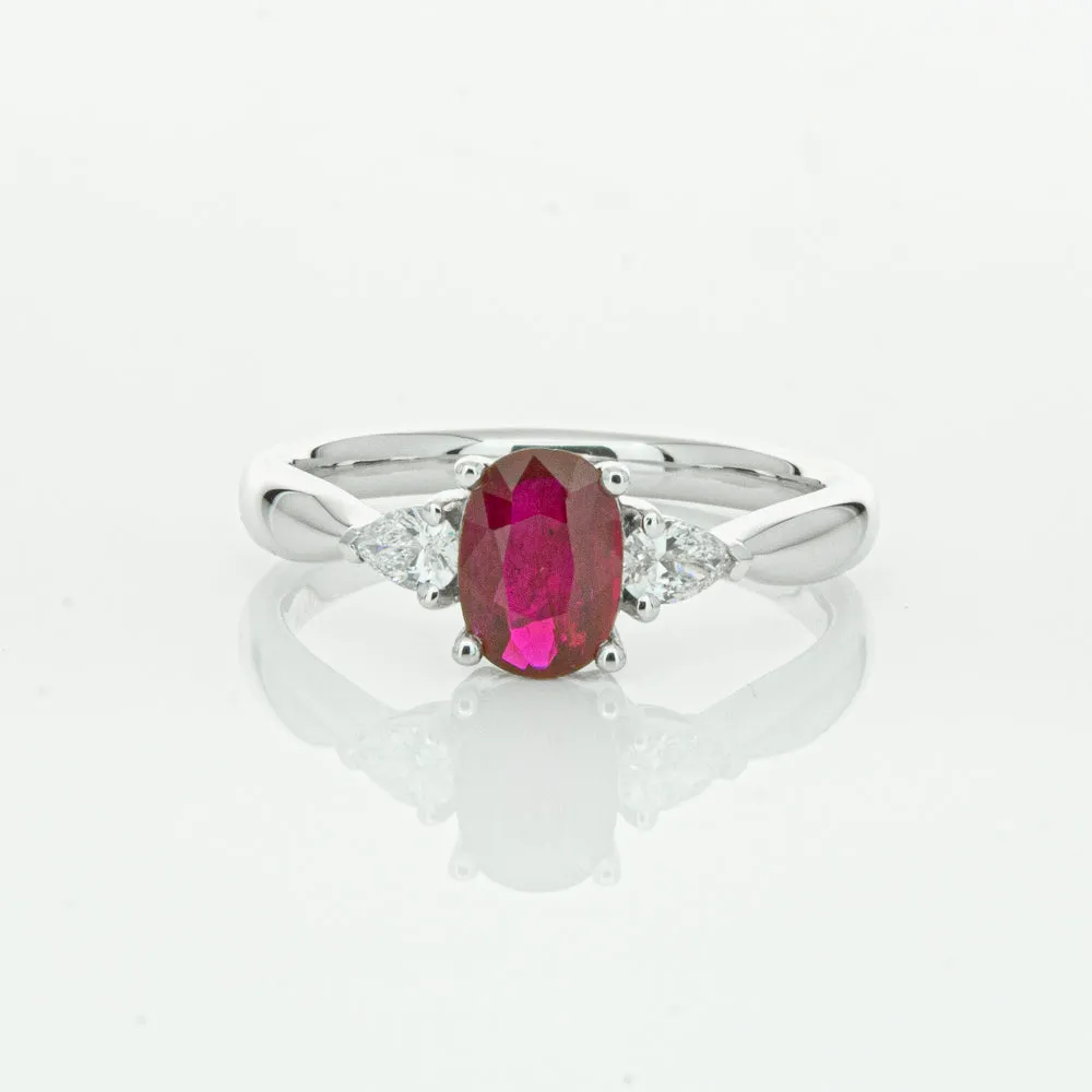 18ct White Gold .76ct Ruby & Diamond Ayla Ring
