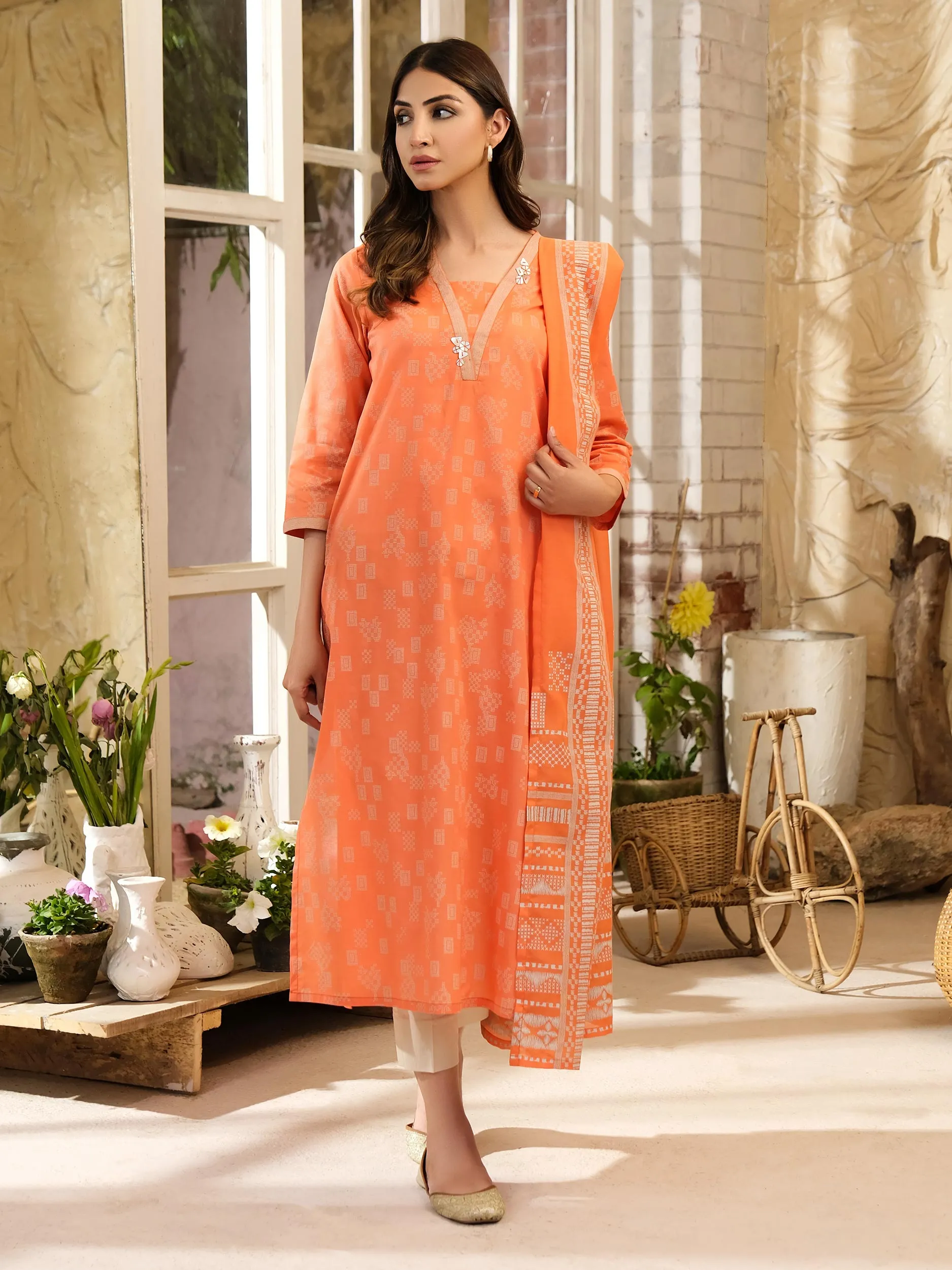 2 Piece Lawn Suit-Paste Print (Unstitched)