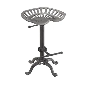 23" Gray Backless Adjustable Height Bar Chair With Footrest By Homeroots