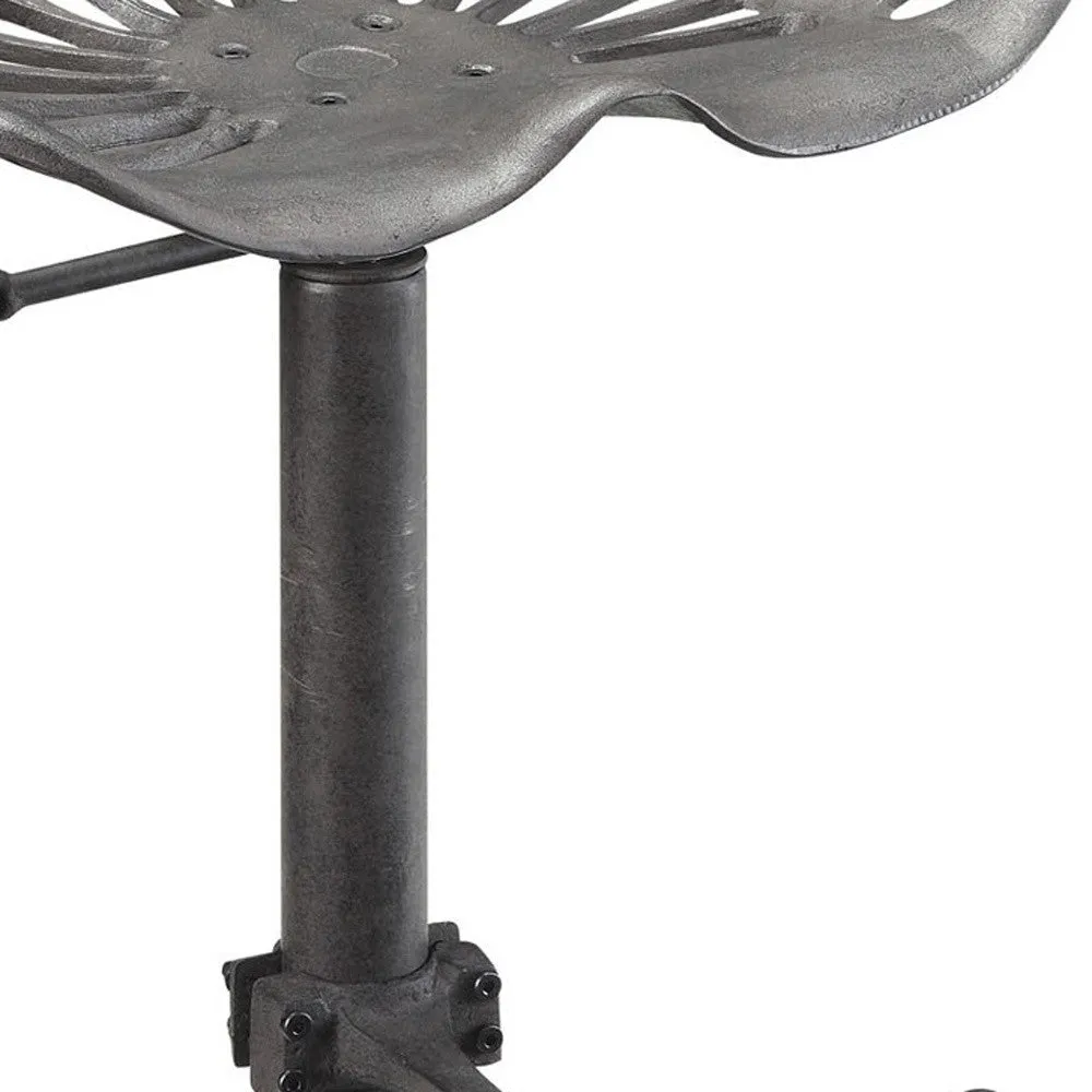 23" Gray Backless Adjustable Height Bar Chair With Footrest By Homeroots