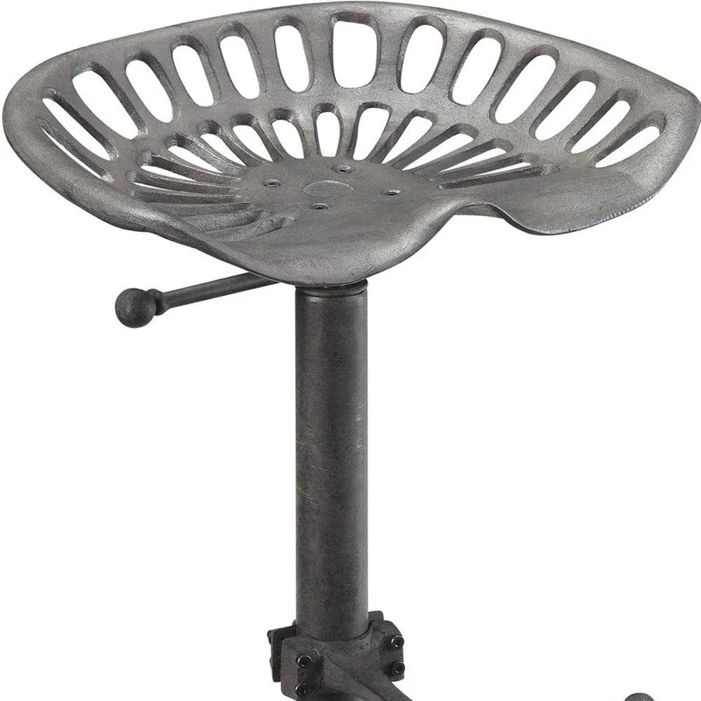 23" Gray Backless Adjustable Height Bar Chair With Footrest By Homeroots