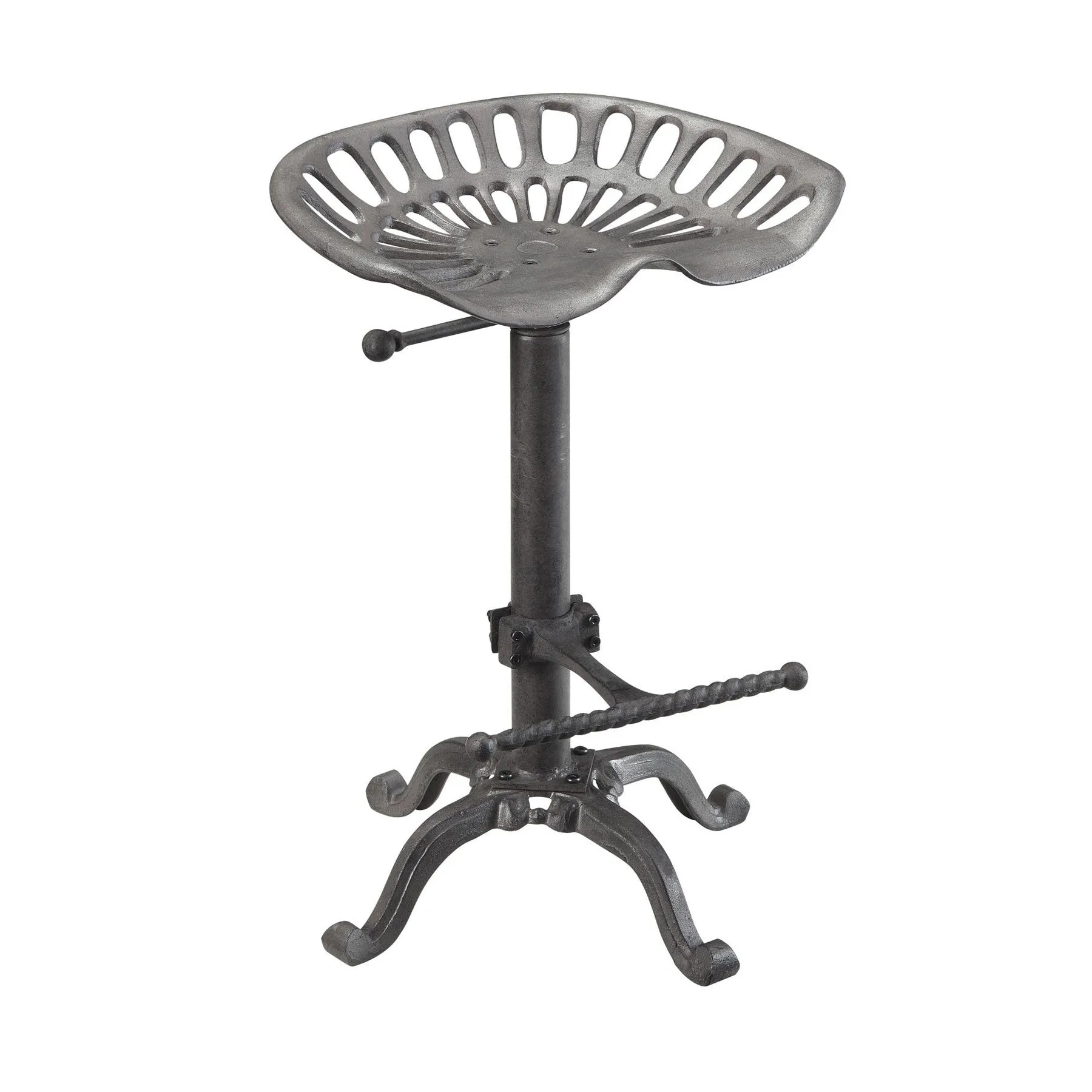 23" Gray Backless Adjustable Height Bar Chair With Footrest By Homeroots