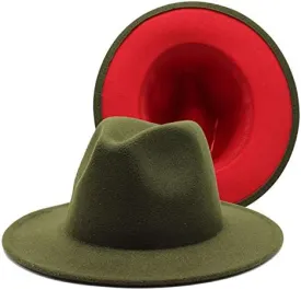 36 Color Double Woolen Felt Hat, European and American Fashion Double-Sided Color Matching Hat, Men and Women Flat Brim Jazz Hat Luopan Caps & Hats(Army Green red,Large) 36 Color Double Woolen Felt Hat, European and American Fashion Double-Sided Color Matching Hat, Men and Women Flat Brim Jazz Hat Luopan Caps & Hats(Army Green red,Large)