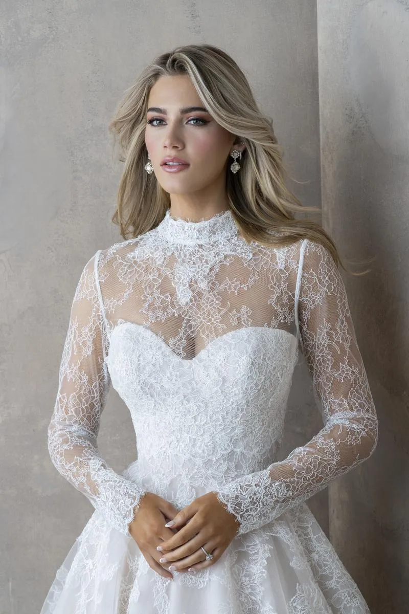 Abella by Allure Classic Strapless Lace "Fernanda" Bridal Gown E465