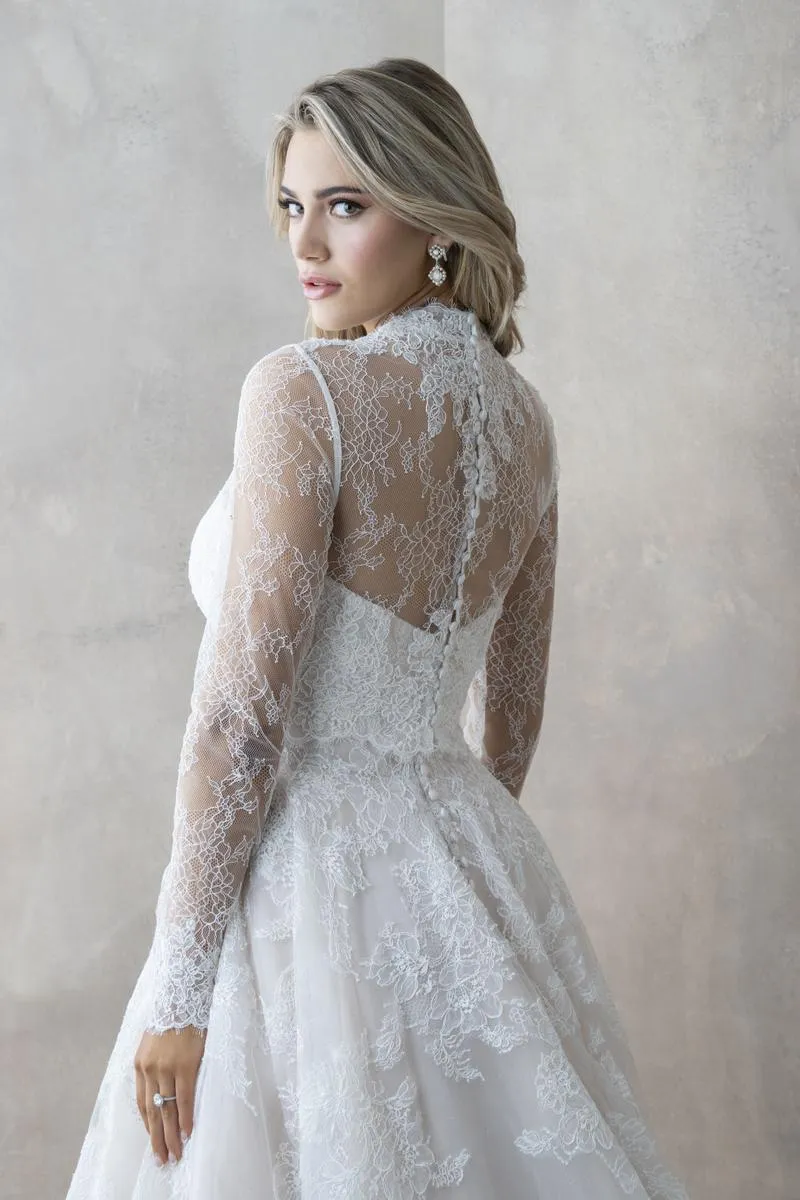 Abella by Allure Classic Strapless Lace "Fernanda" Bridal Gown E465