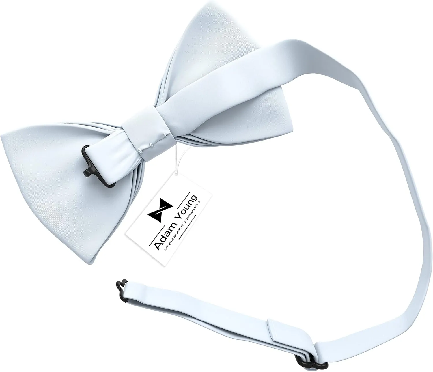 Adam Young Men's Bow Ties with Handkerchief & Cufflinks Pre-Tied Style Formal Satin Classic Bowtie for Tuxedo Faux Silk
