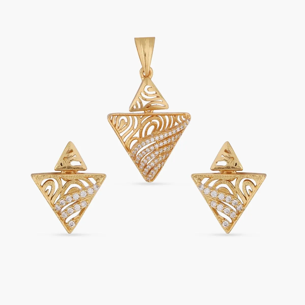 Adeen Delicate CZ Pendant Set
