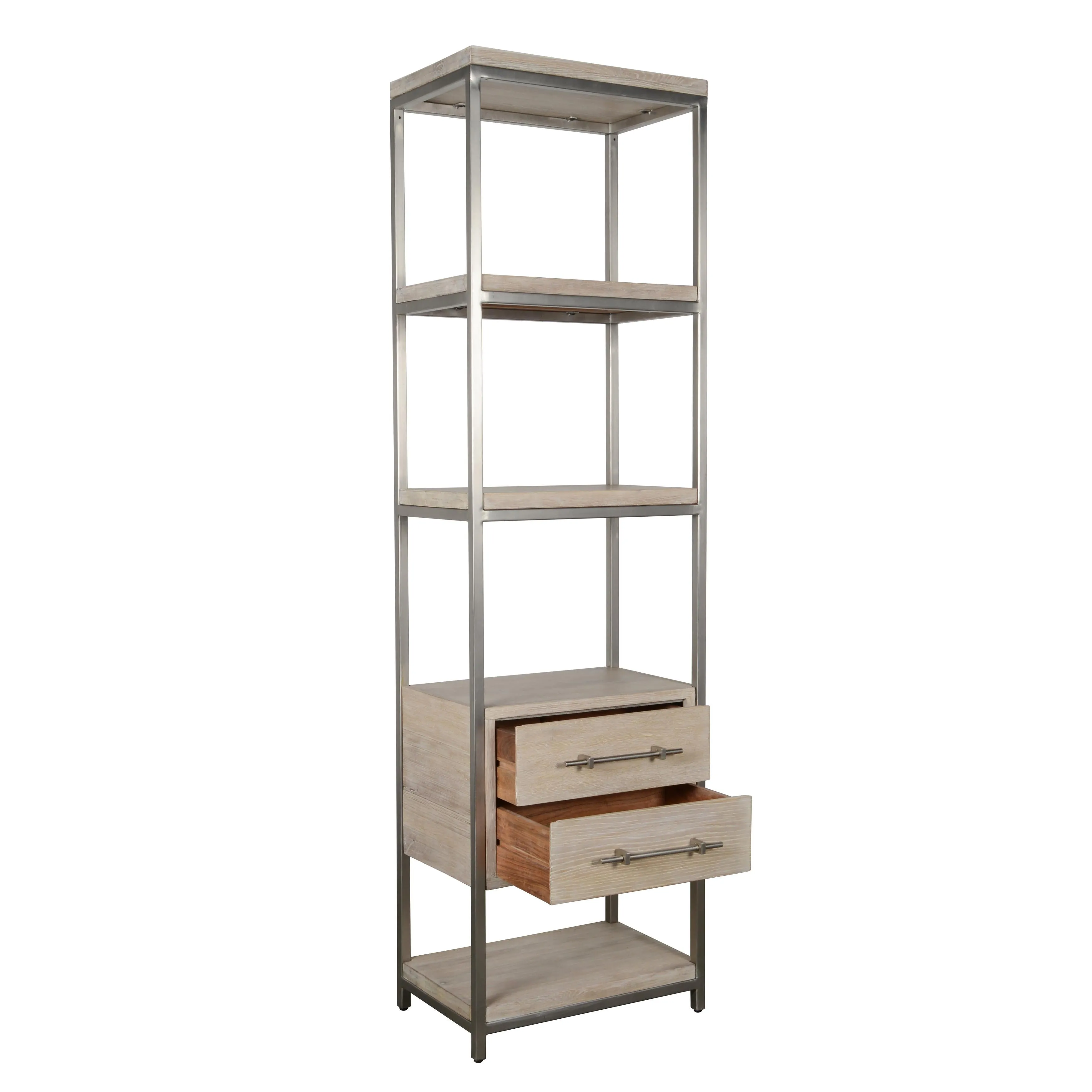 Adele 84" White Wash Book Case