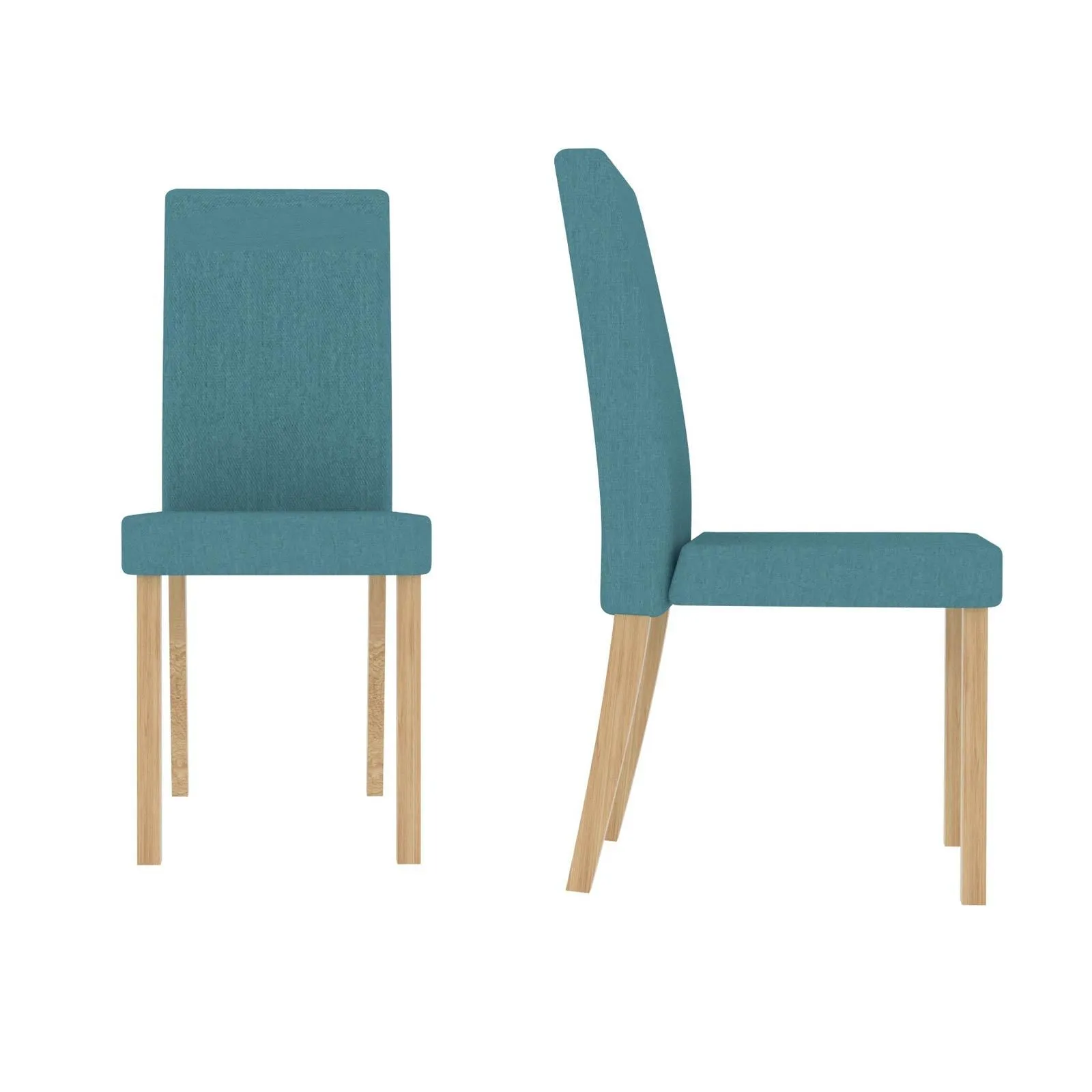 Amelia Teal Fabric Dining Chair Set of 2