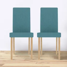 Amelia Teal Fabric Dining Chair Set of 2
