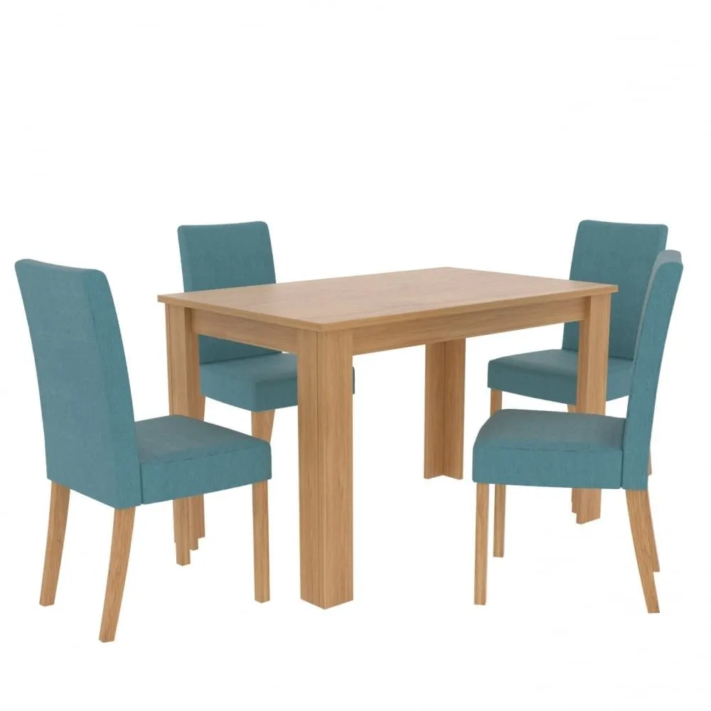 Amelia Teal Fabric Dining Chair Set of 2