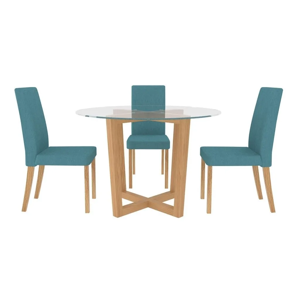 Amelia Teal Fabric Dining Chair Set of 2