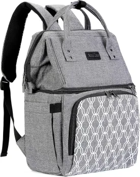 AmHoo Insulated Lunch Box Cooler Backpack Waterproof Leak-proof Lunch Bag Tote For Men Women Hiking Beach Picnic Trip with Strongest YKK Zipper Gray