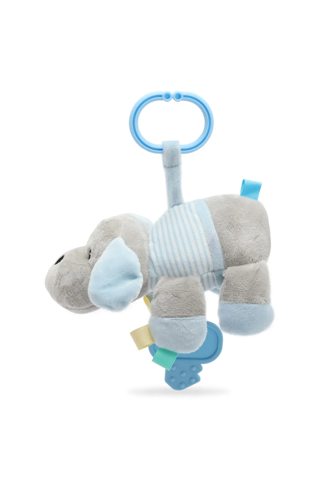 Babies Grey And Blue Rattle Dog Toy