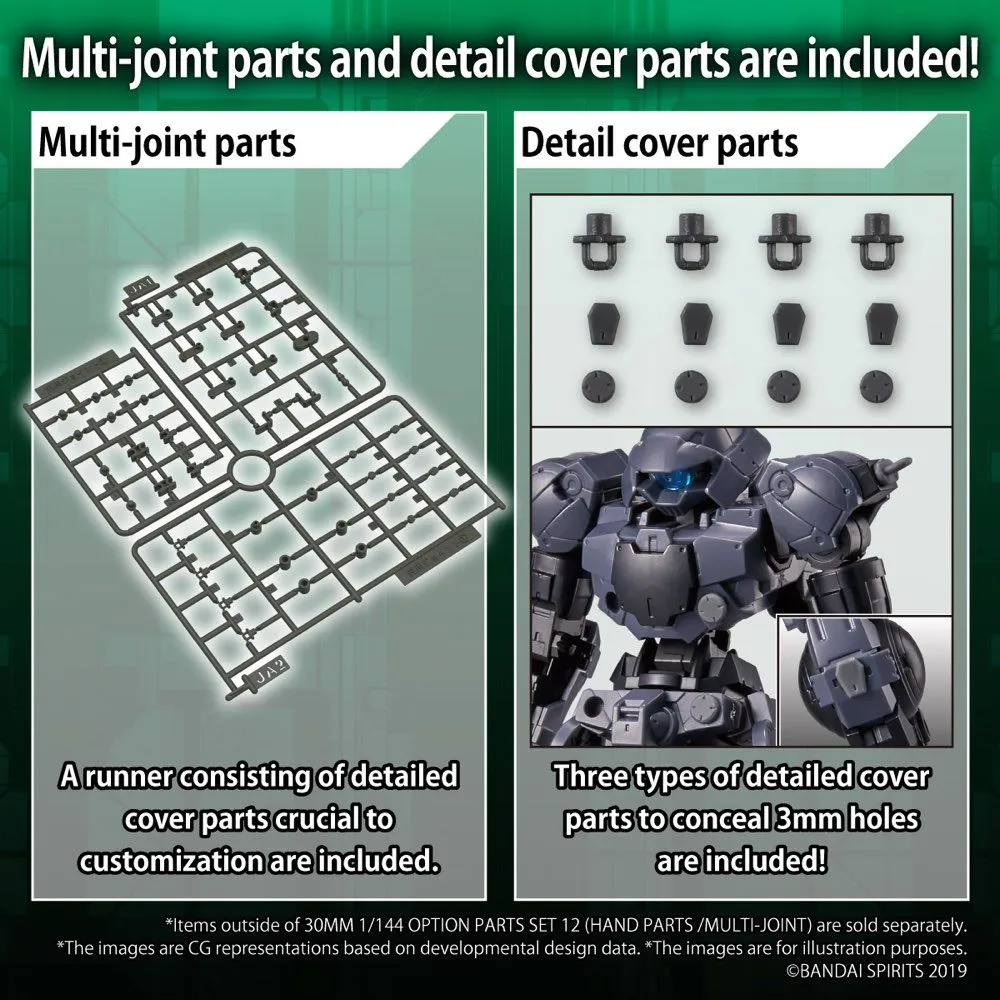 Bandai 30 Minutes Missions 30MM #W-23 1/144 Option Part Set 12 (Hand Parts / Multi-Joint) Model Kit