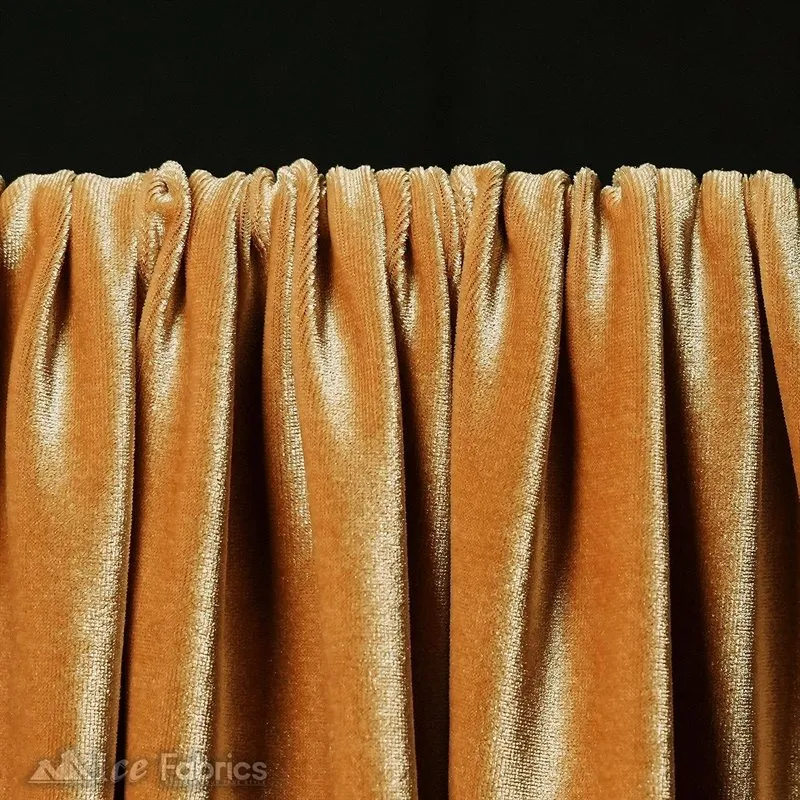 Beige Stretch Velvet Fabric Soft and Smooth