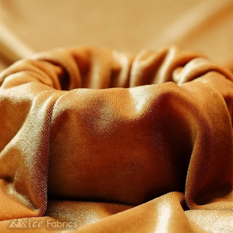Beige Stretch Velvet Fabric Soft and Smooth