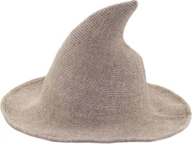 Bestjybt Women Halloween Witch Hat Wool Knitted Cap for Party Masquerade Cosplay Costume Accessory Daily