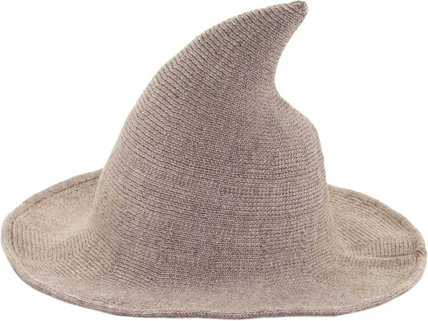 Bestjybt Women Halloween Witch Hat Wool Knitted Cap for Party Masquerade Cosplay Costume Accessory Daily