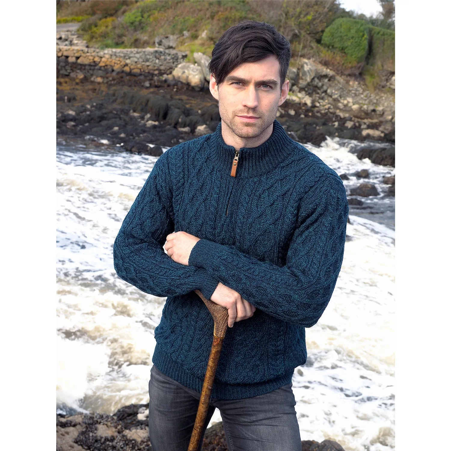 Blackwatch Half Zip Cable Sweater