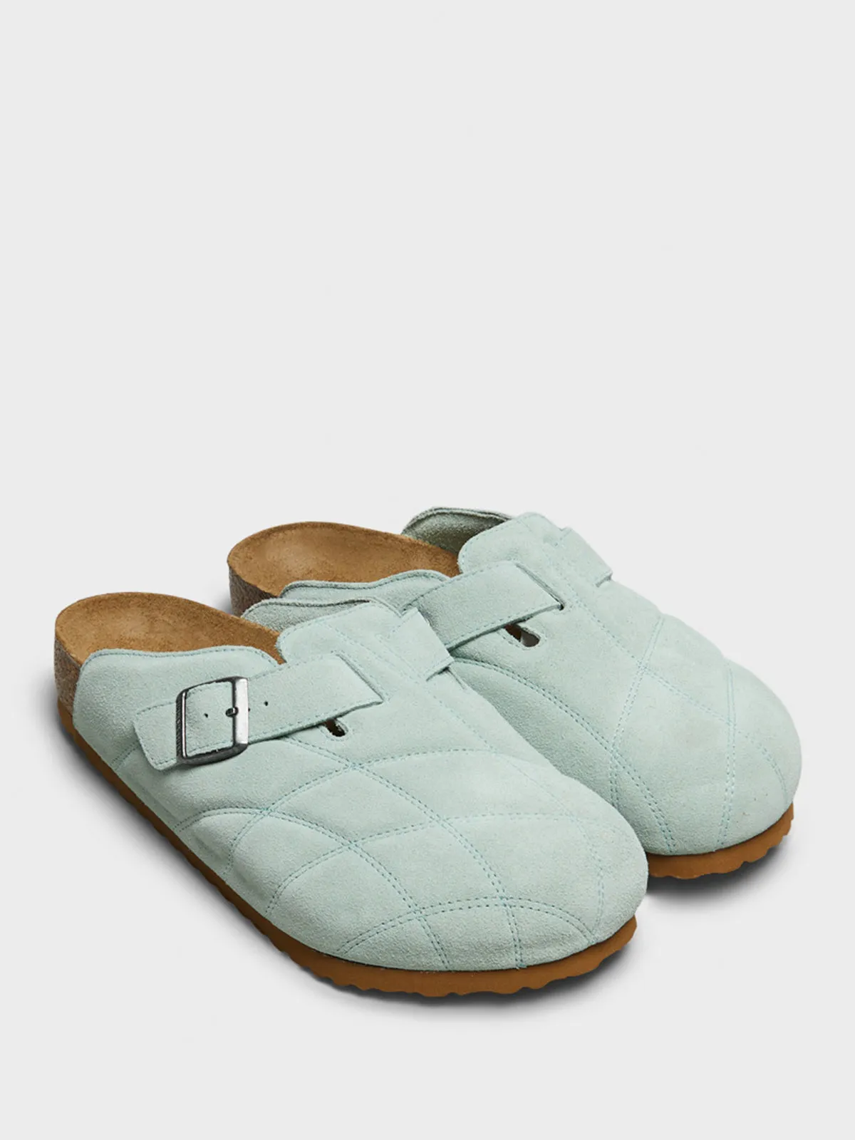 Boston Quilted Leve Sandals in Aqua