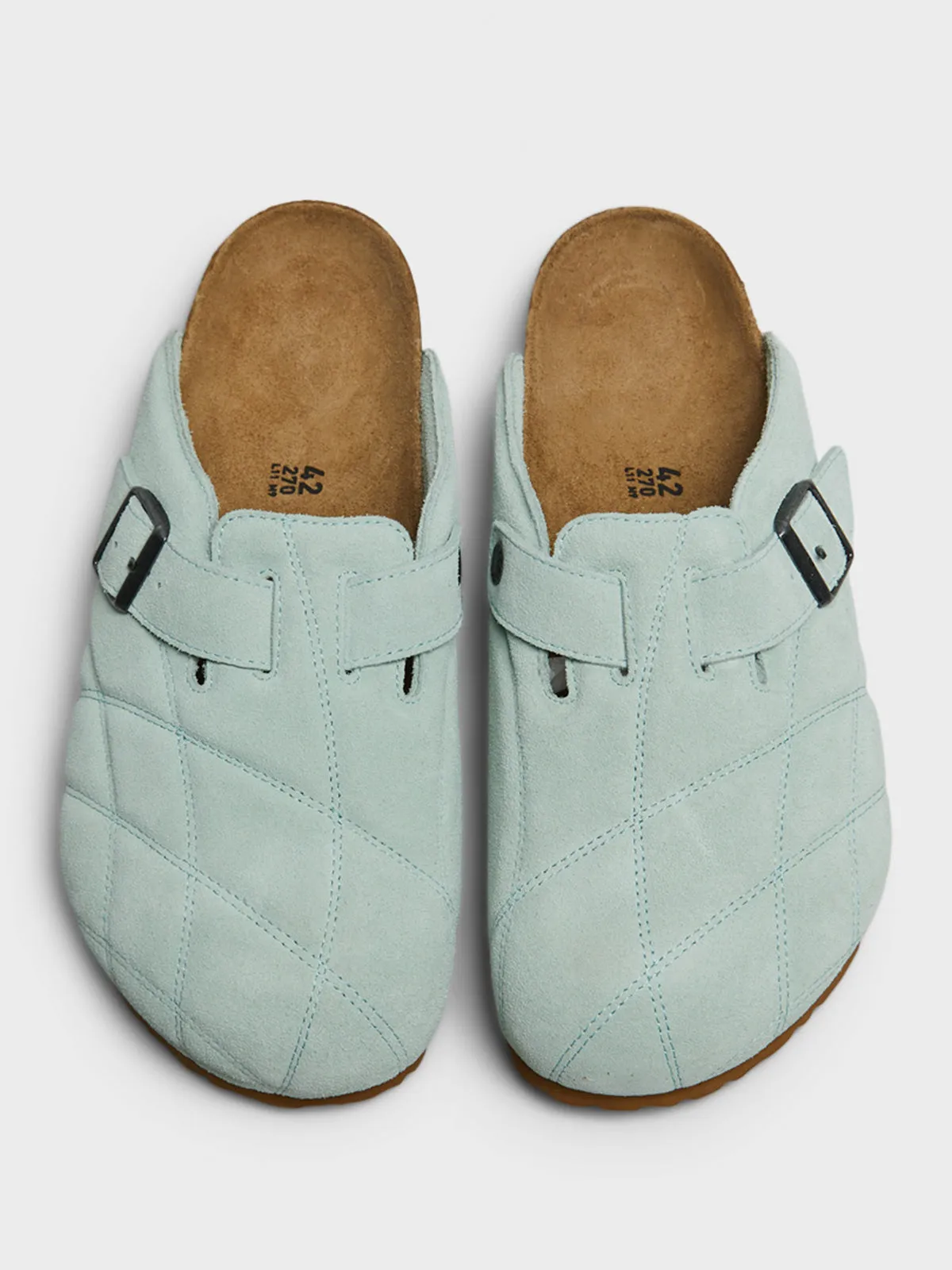 Boston Quilted Leve Sandals in Aqua