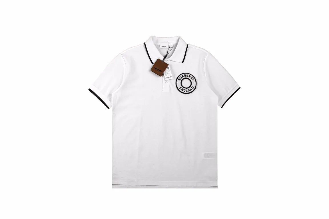 Burberry Textured Polo Shirt in White