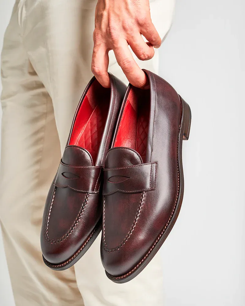 Burgundy Leather Penny Loafer