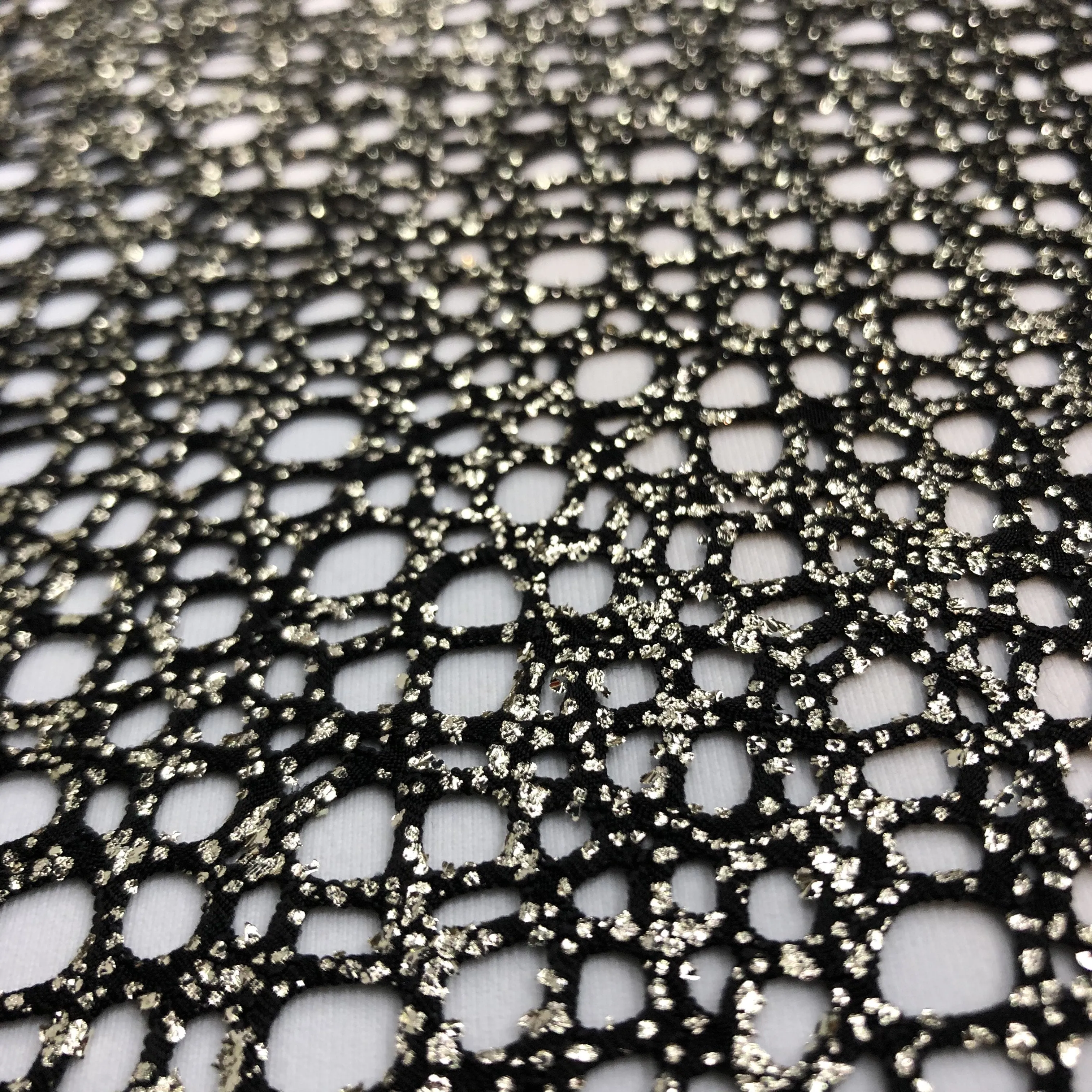Centerstage Foiled Stretch Netting | Blue Moon Fabrics