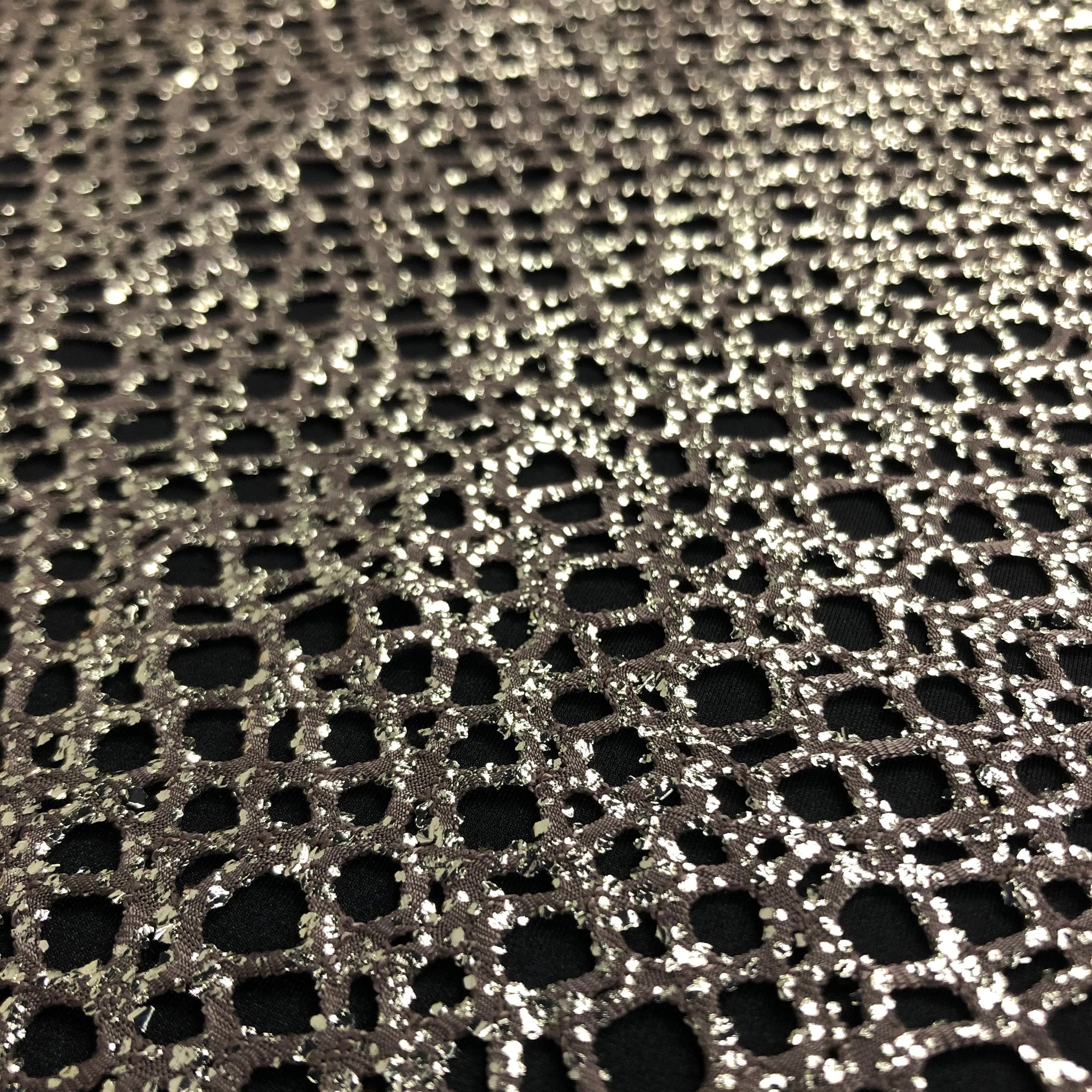 Centerstage Foiled Stretch Netting | Blue Moon Fabrics