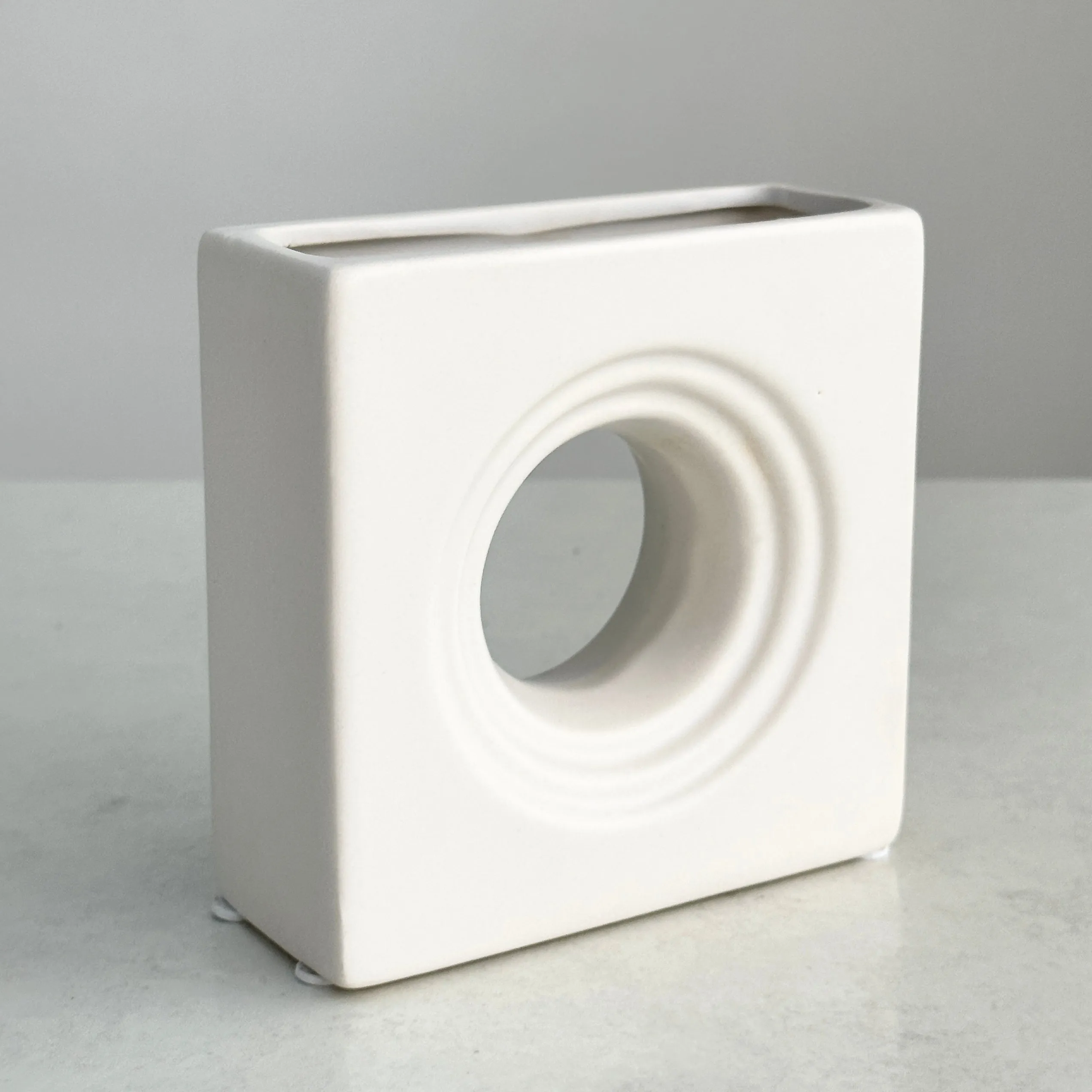 Ceramic Rectangle White Vase