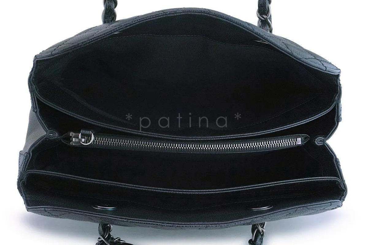 Chanel Black Caviar Classic Quilted Business Tote Bag RHW