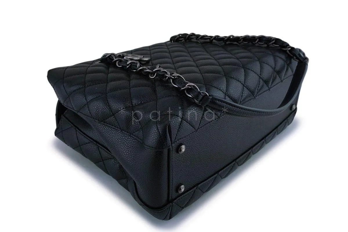 Chanel Black Caviar Classic Quilted Business Tote Bag RHW