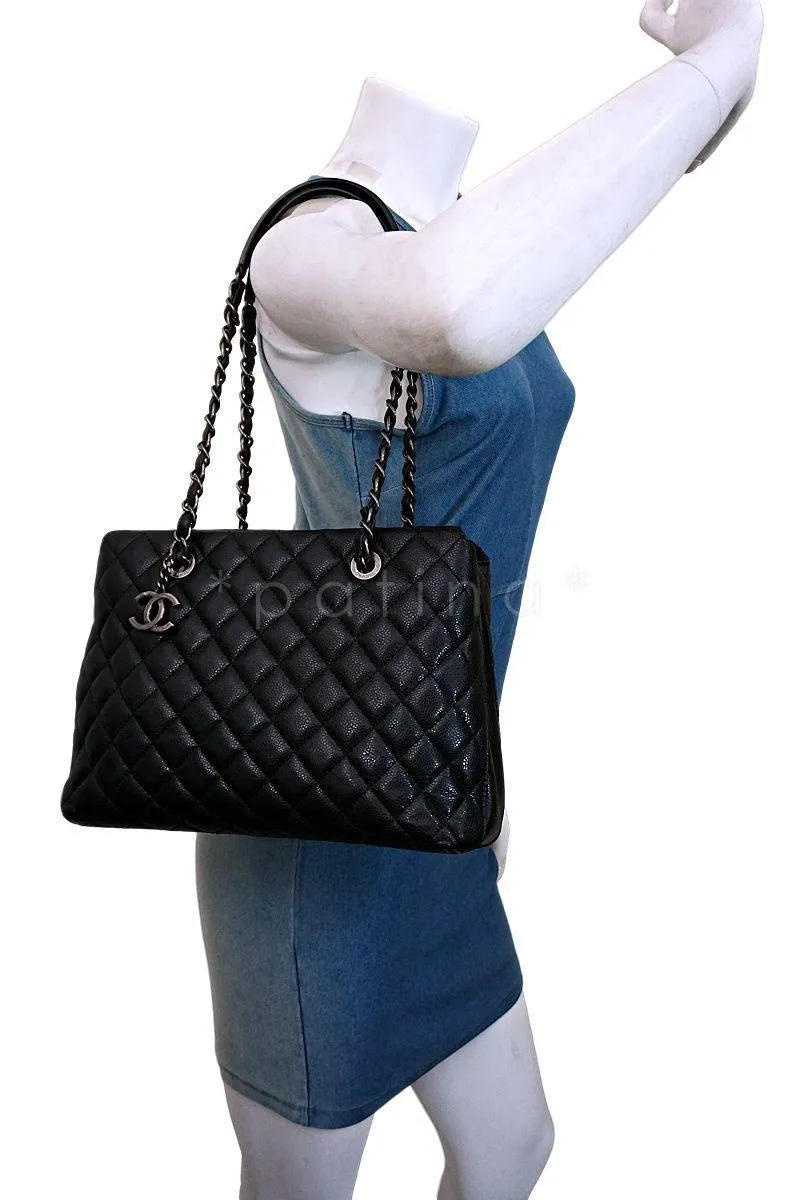 Chanel Black Caviar Classic Quilted Business Tote Bag