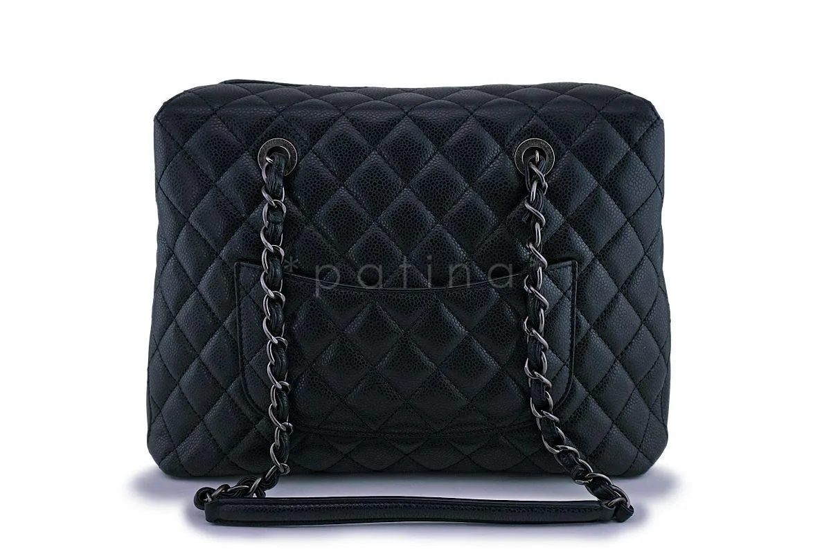 Chanel Black Caviar Classic Quilted Business Tote Bag