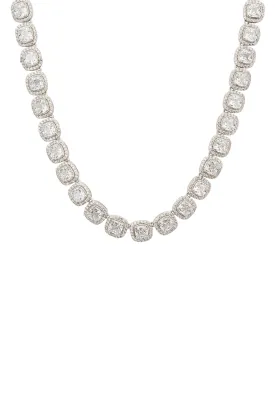 Charleston Art Deco Tennis Necklace Silver