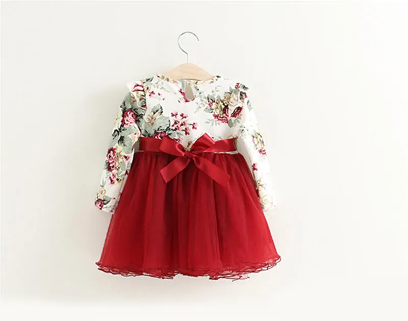 Children Dress Autumn Baby Girls floral Printed Princess Dresses