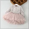 Children Dress Autumn Baby Girls floral Printed Princess Dresses
