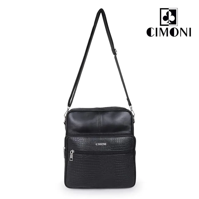 CIMONI® Premium Genuine Leather Bag for Men Stylish Trendy Design With Adjustable Straps