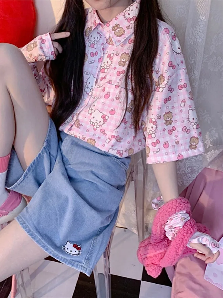 Cute Hello Kitty Sunscreen UV Protection Ice Silk Arm Sleeves
