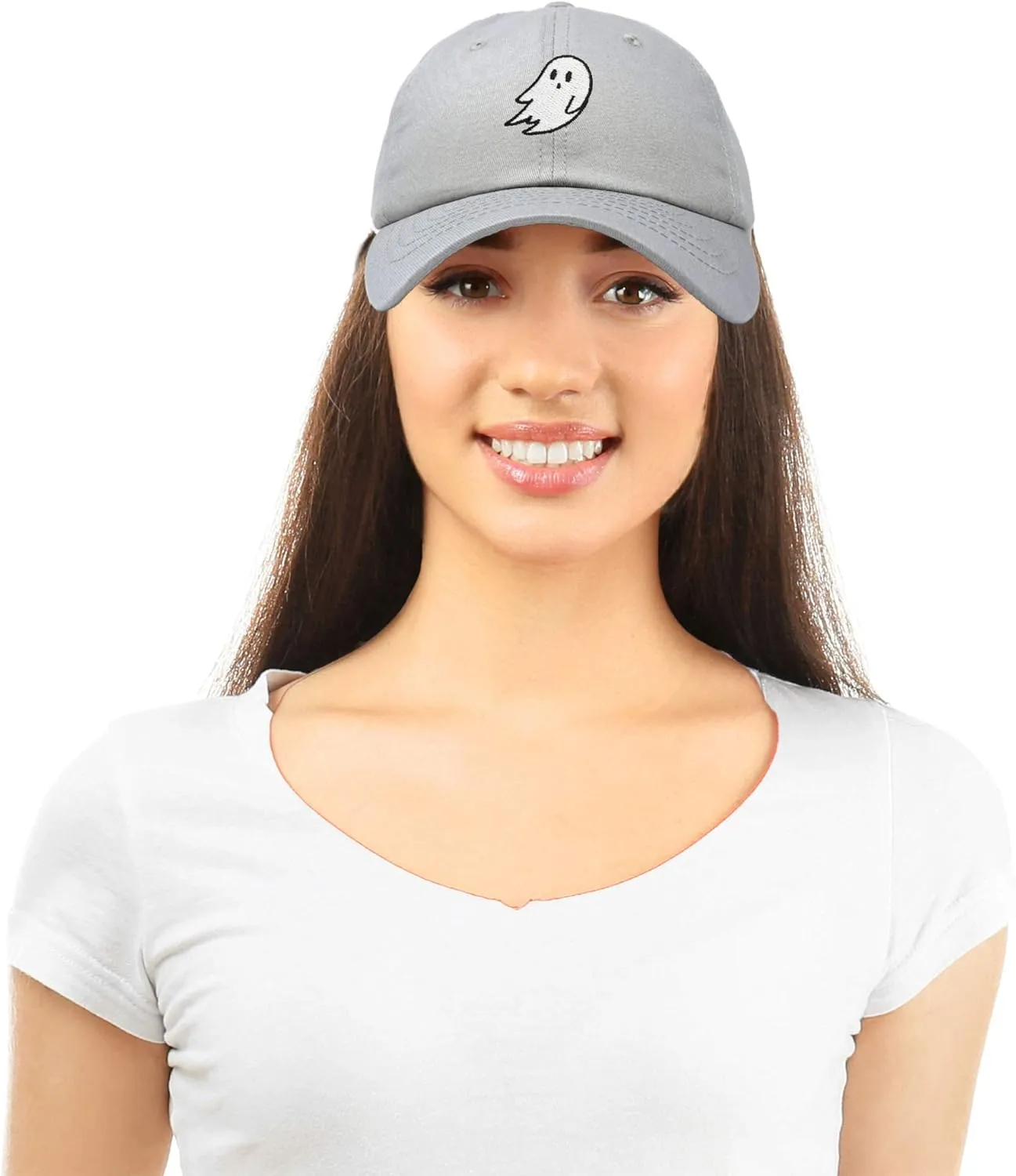 DALIX Ghost Embroidered Mens Womens Cotton Dad Hat Baseball Cap Adjustable