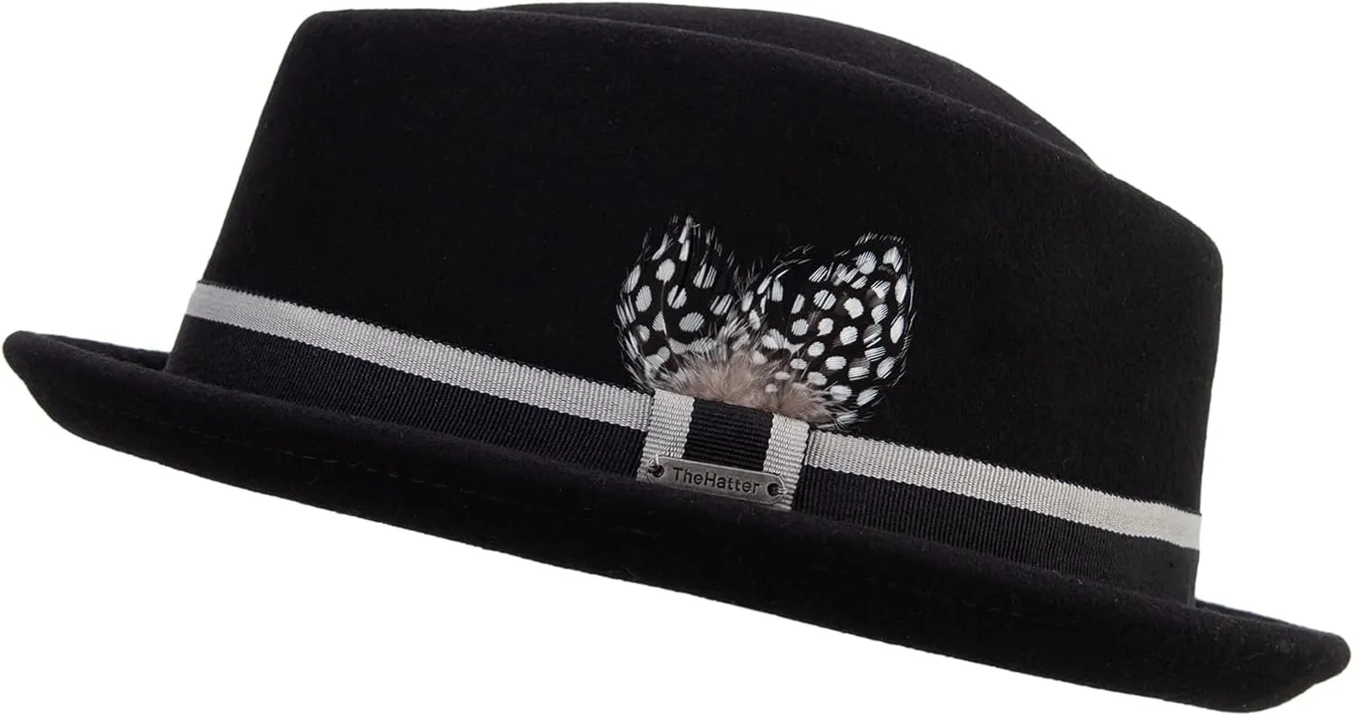 e4Hats.com Woolfelt Upbrim Fedora with Feather