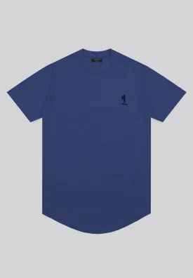 ESSENTIAL CURVED HEM COBALT BLUE T-SHIRT