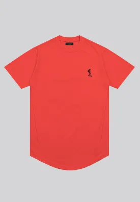 ESSENTIAL CURVED HEM ROAYL RED T-SHIRT