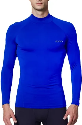 EXIO Mens Mock Compression Baselayer Top Cool Dry Long-Sleeve Shirt EX-T02