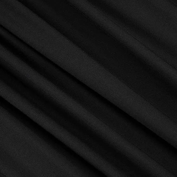 FabricLA Rayon Jersey Spandex - 4 Way Stretch Fabric Rayon Spandex| 240GSM 60 inches Wide | Black