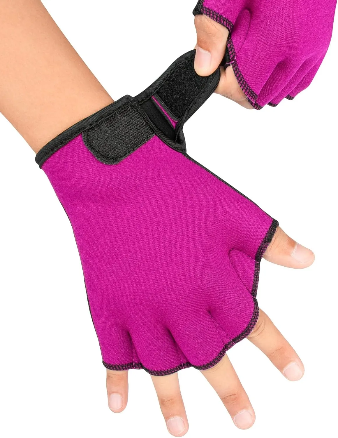 FitsT4 Sports Aqua Gloves Webbed Paddle Swim Gloves Fitness Water Aerobics