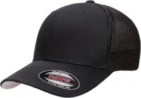 Flexfit 6511 Fitted Mid-Profile Stretchable Mesh Panels Trucker Cap | Bulk Pack Available